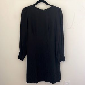 J. Crew Long sleeved black polka dot dress